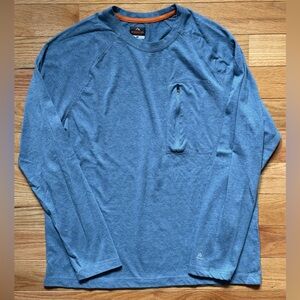 (3/$15) Ridgecut Toughwear Men’s Long-Sleeve Micro-Knit Blue Shirt, Size M